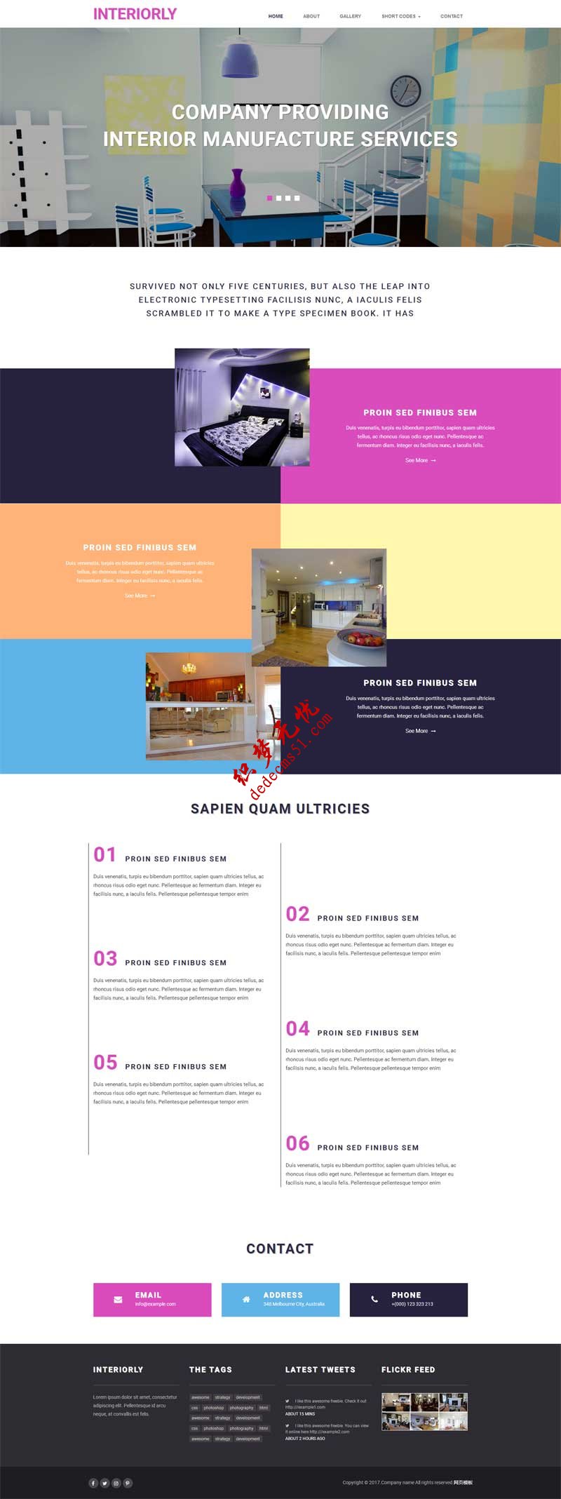 简单自适应室内装饰设计公司网站静态网页模板下载下载