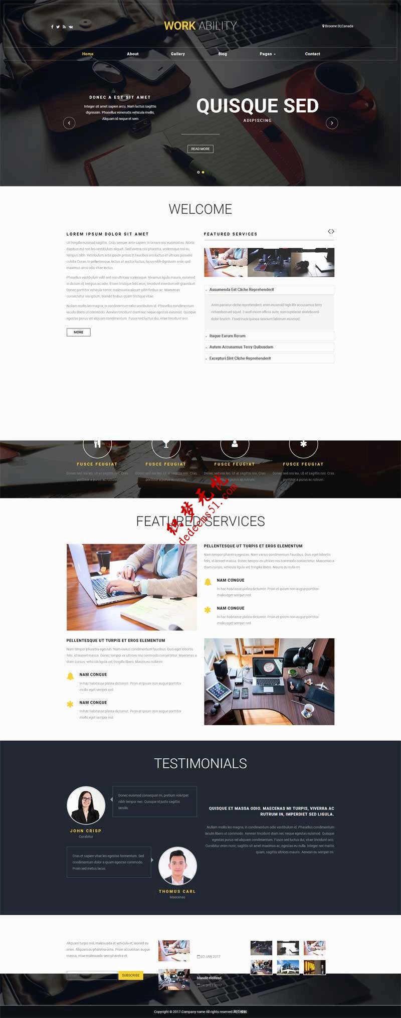 黑色宽屏的商务咨询服务公司网页网站html模板下载