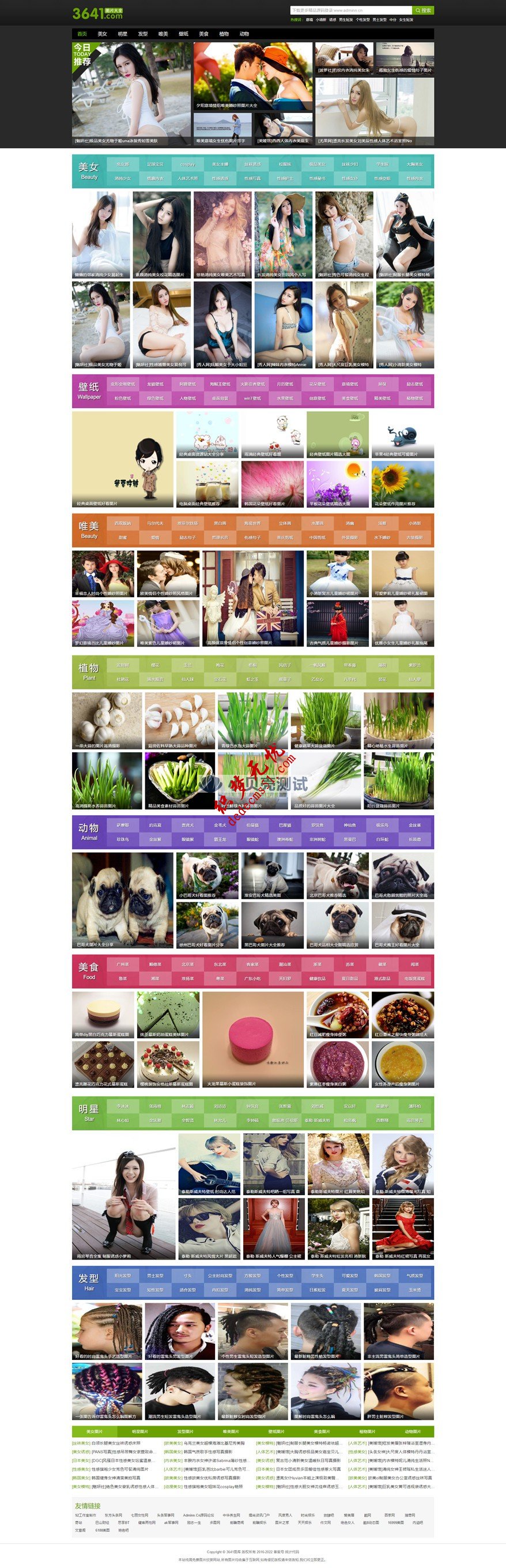 帝国CMS7.2图片展示网站模板下载带手机版高仿【3641图片大全】帝国模板下载源码