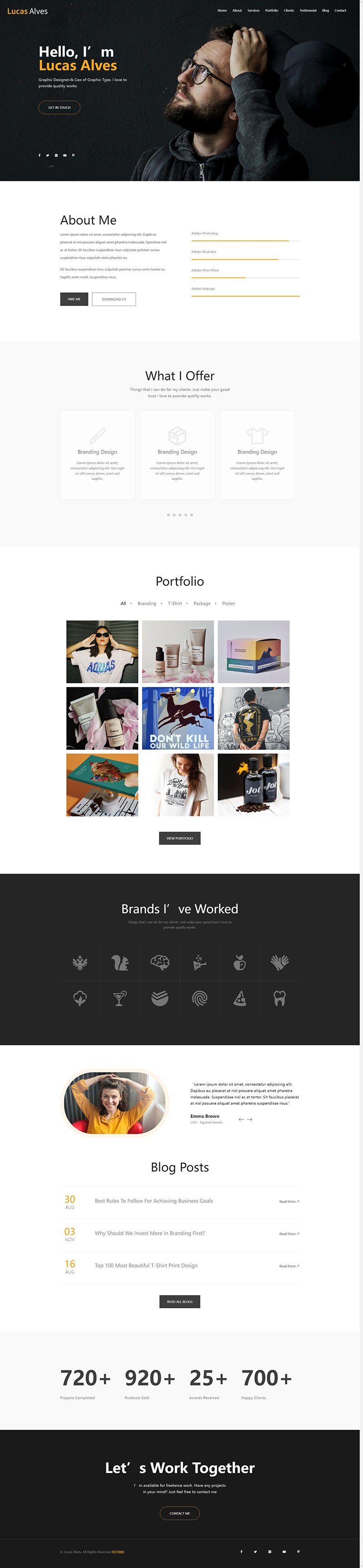 个人品牌设计单页面模板 