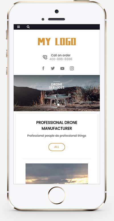 (自适应手机端)无人机英文外贸网站源码下载 pbootcms电子产品企业网站模板下载 (图1) 1-2410210R451449.jpg