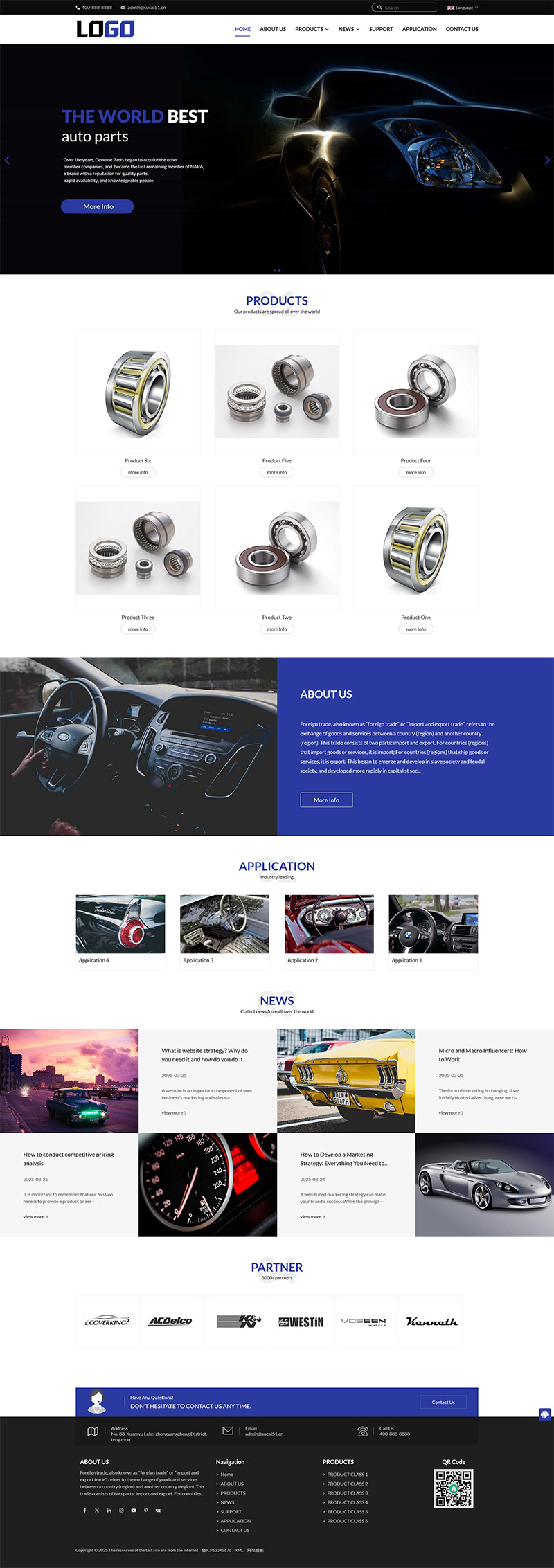 (自适应手机端)蓝色外贸网站pbootcms模板 中英文双语机械行业网站源码-带三级栏目