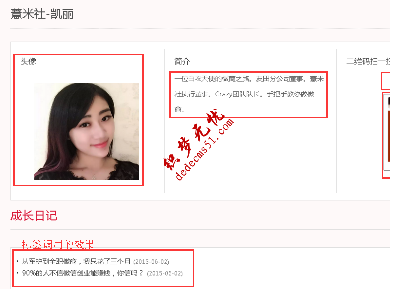 织梦二次开发调用当前作者文档的标签