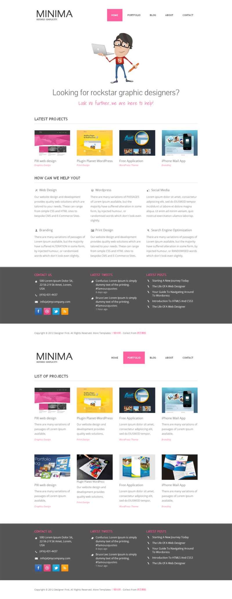 简洁白色广告设计公司网站模板html下载(图1)