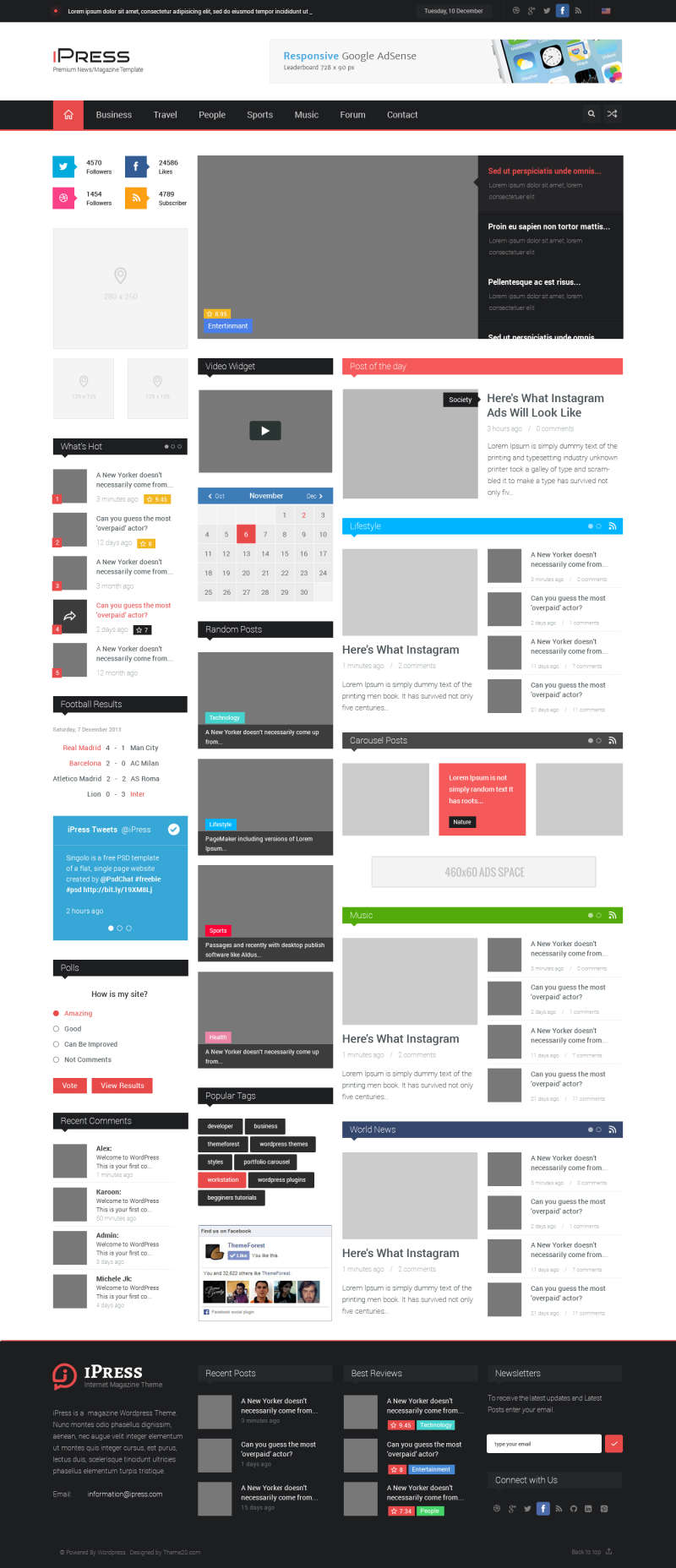 企业博客类型网站设计模板素材(图1)