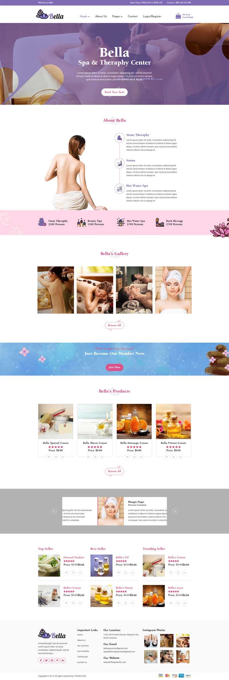 Spa养生馆电商网站模板(图1)