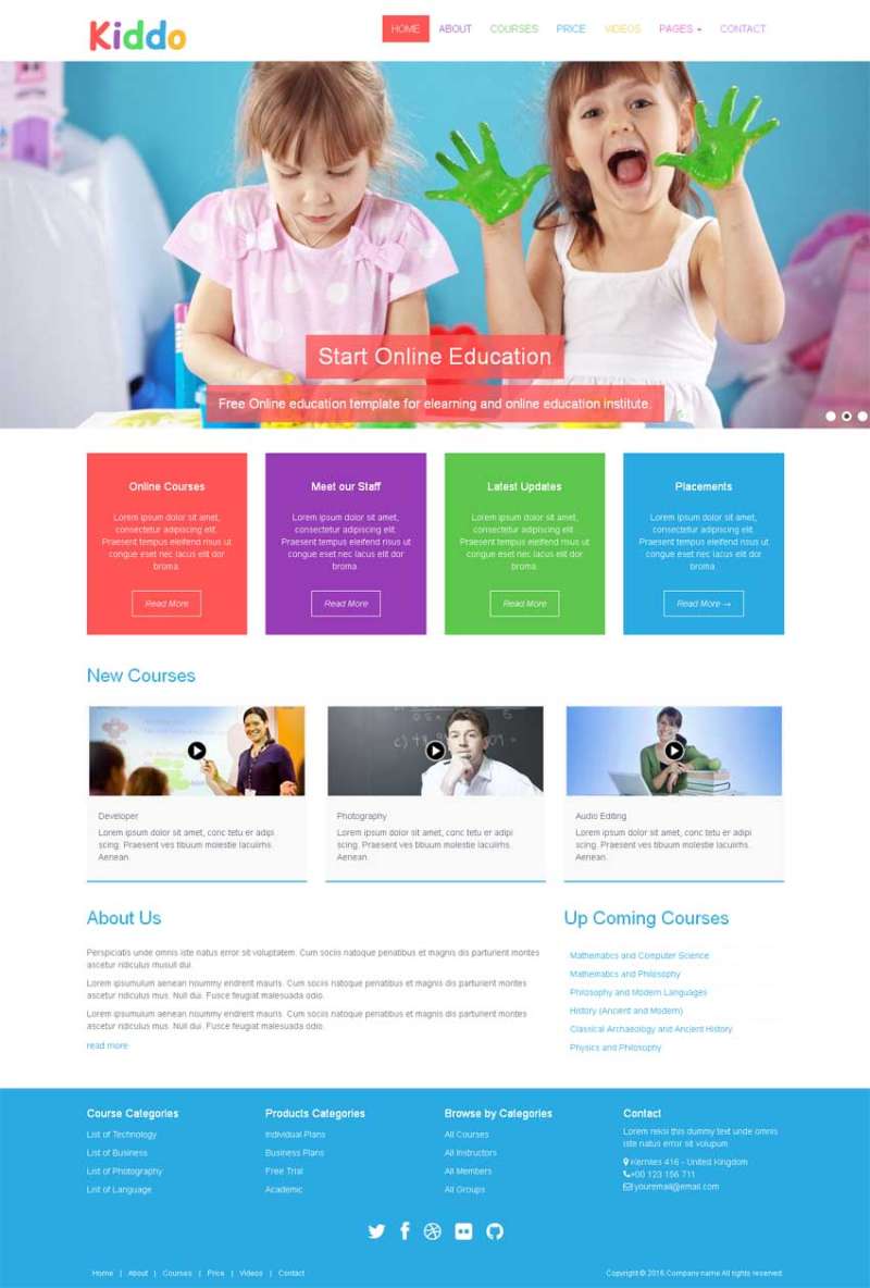 小学生学校教育网站静态模板(图1)