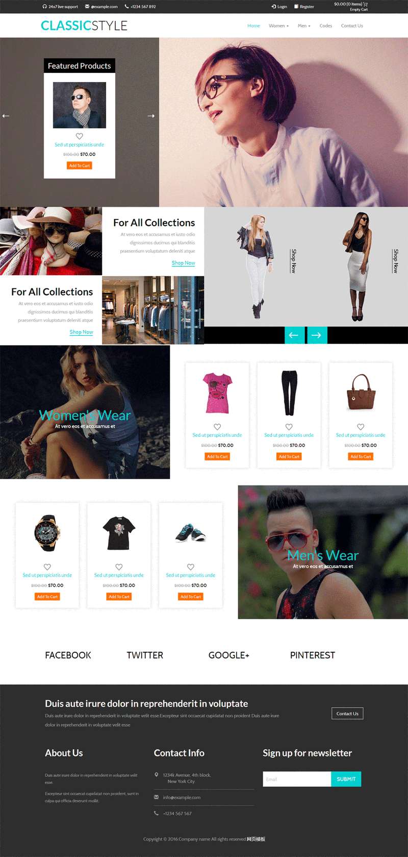 响应式服装购物商城网站html源码(图1)