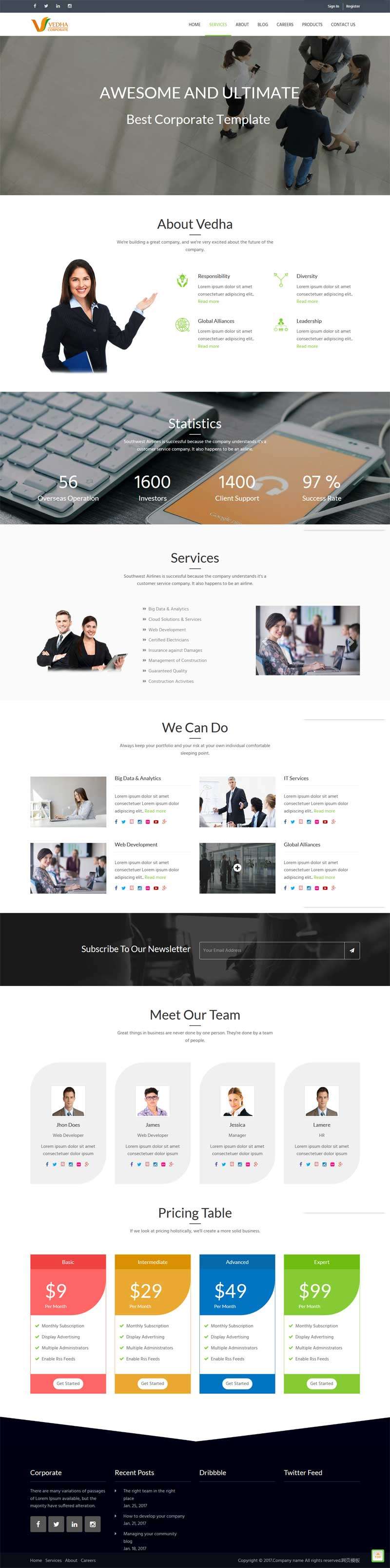 通用的商务咨询公司网站html5模板(图1)