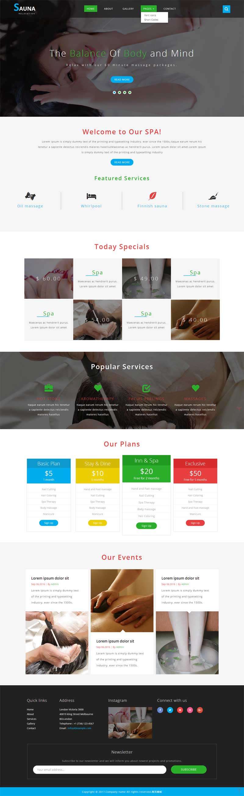 女性美容养生会所网站模板html整站(图1)