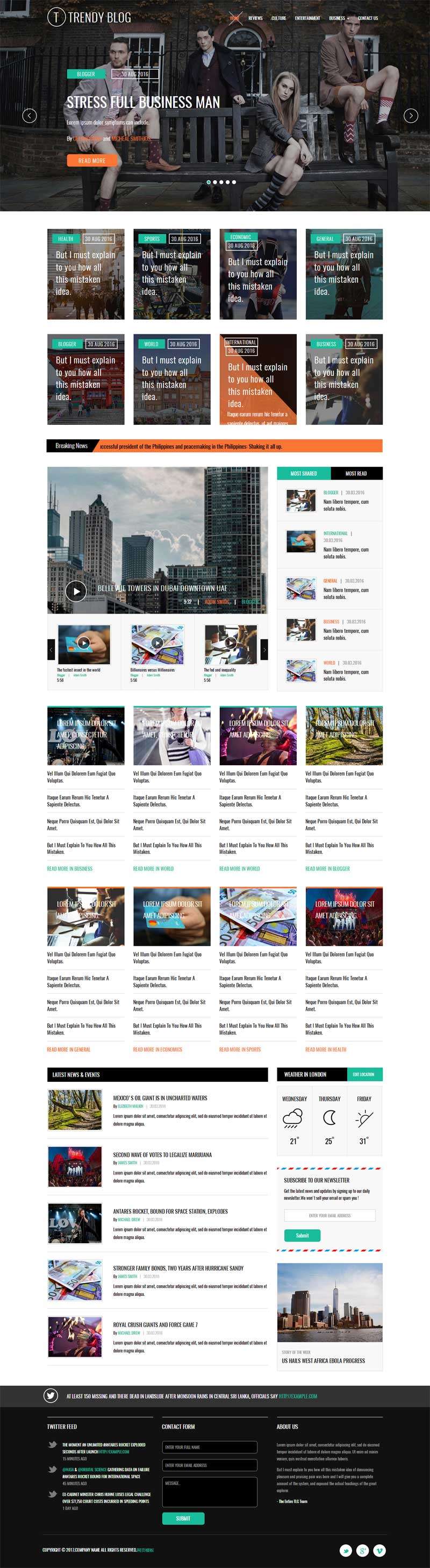 生活新闻资讯网站模板html源码(图1)