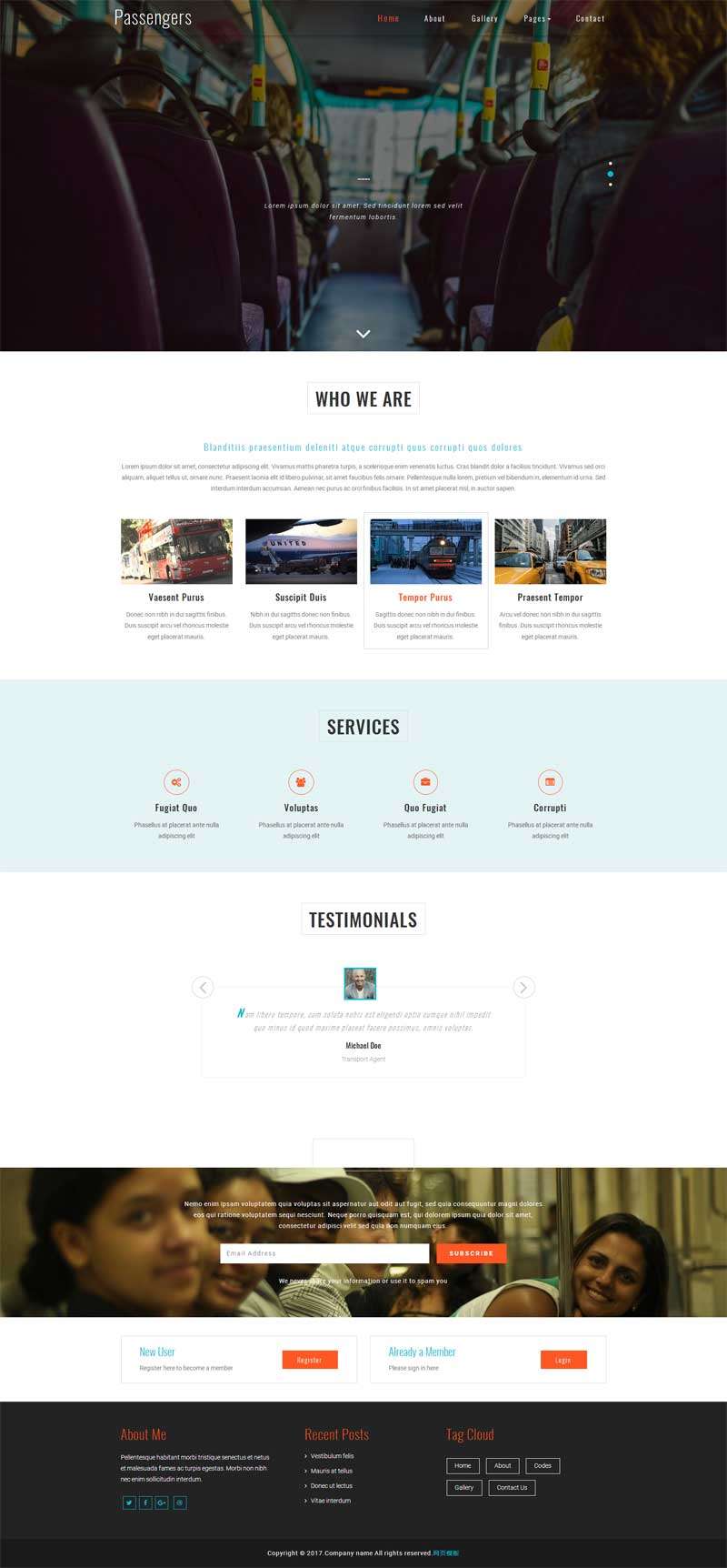 公共汽车交通公司网站html模板(图1)