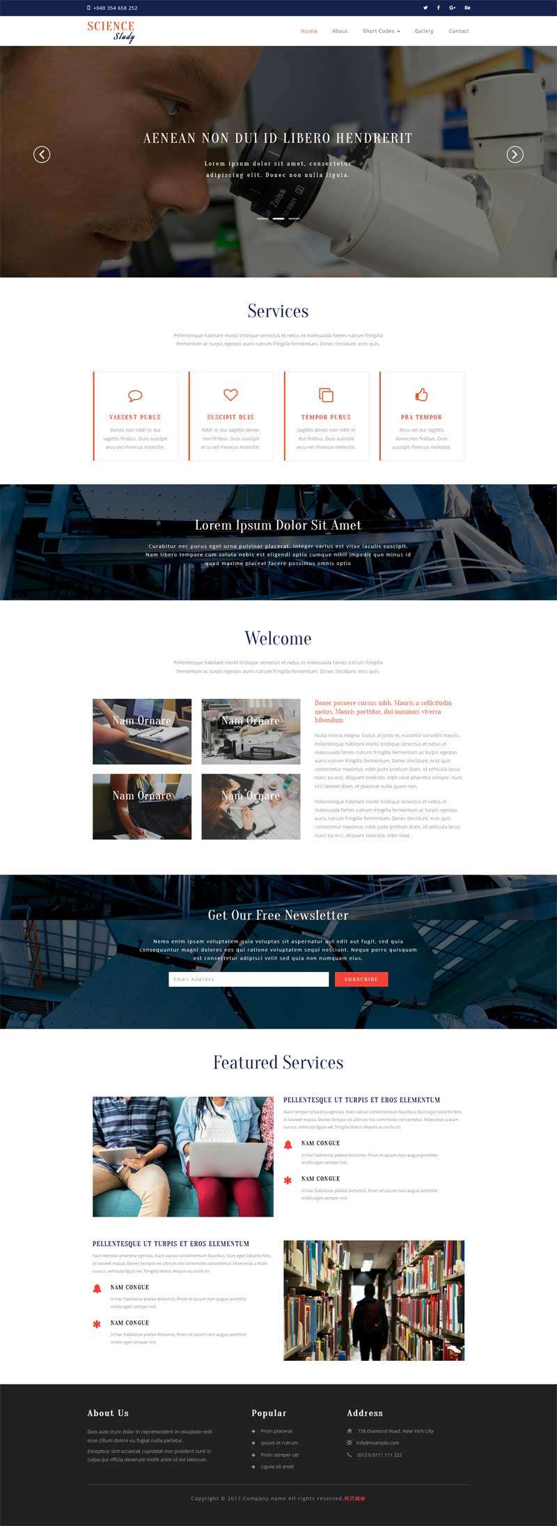 宽屏的生物化学研究网站静态模板(图1)