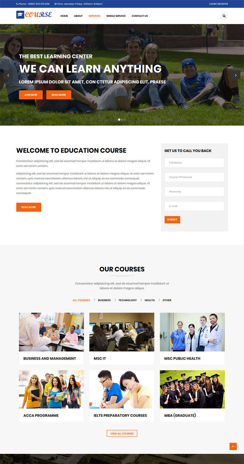 宽屏的高等教育学校网站静态模板(图1)