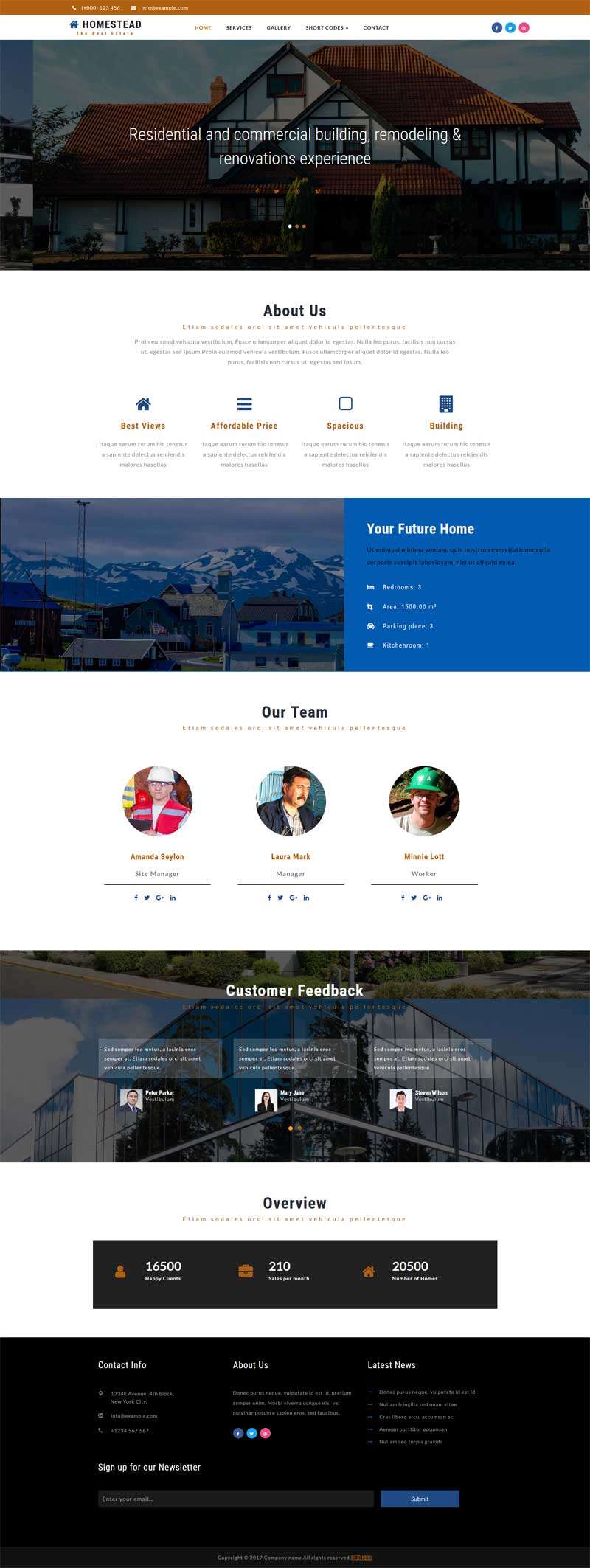 房地产开发建筑公司网页模板(图1)