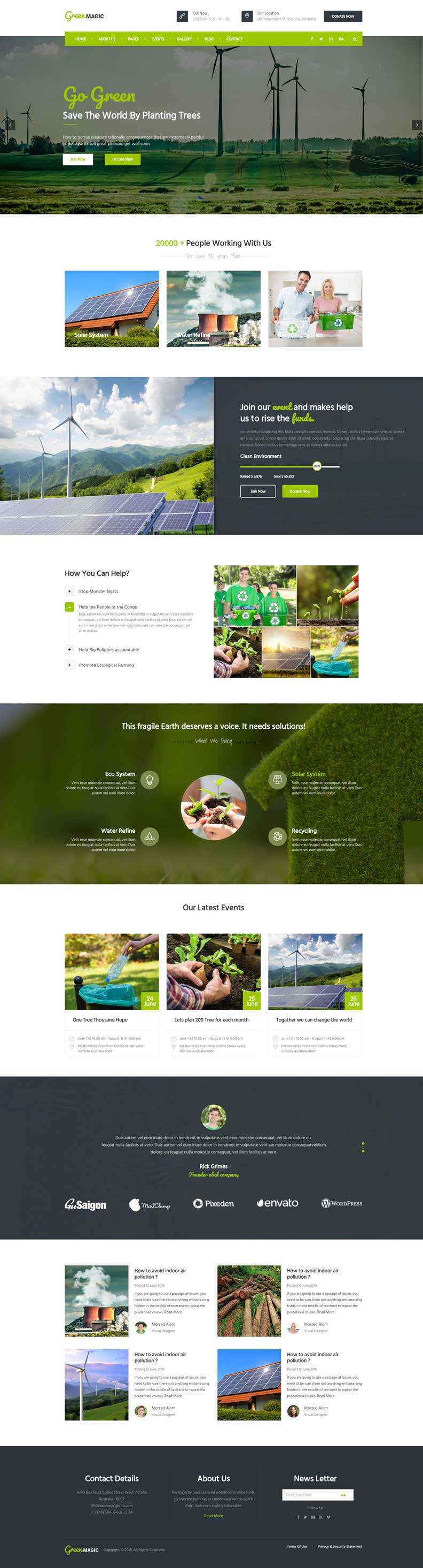 宽屏的节能环保公益宣传网站模板(图1)