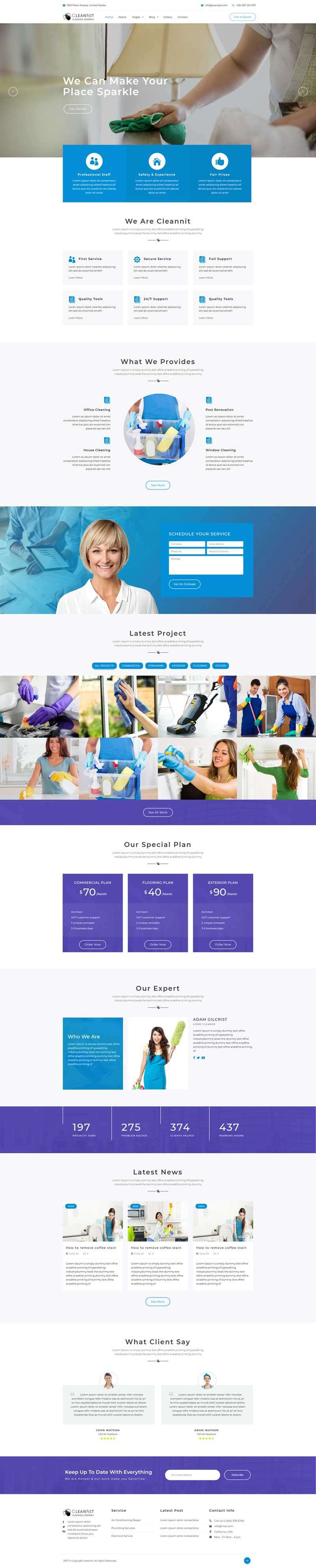 家政清洁服务公司html5网站模板(图1)