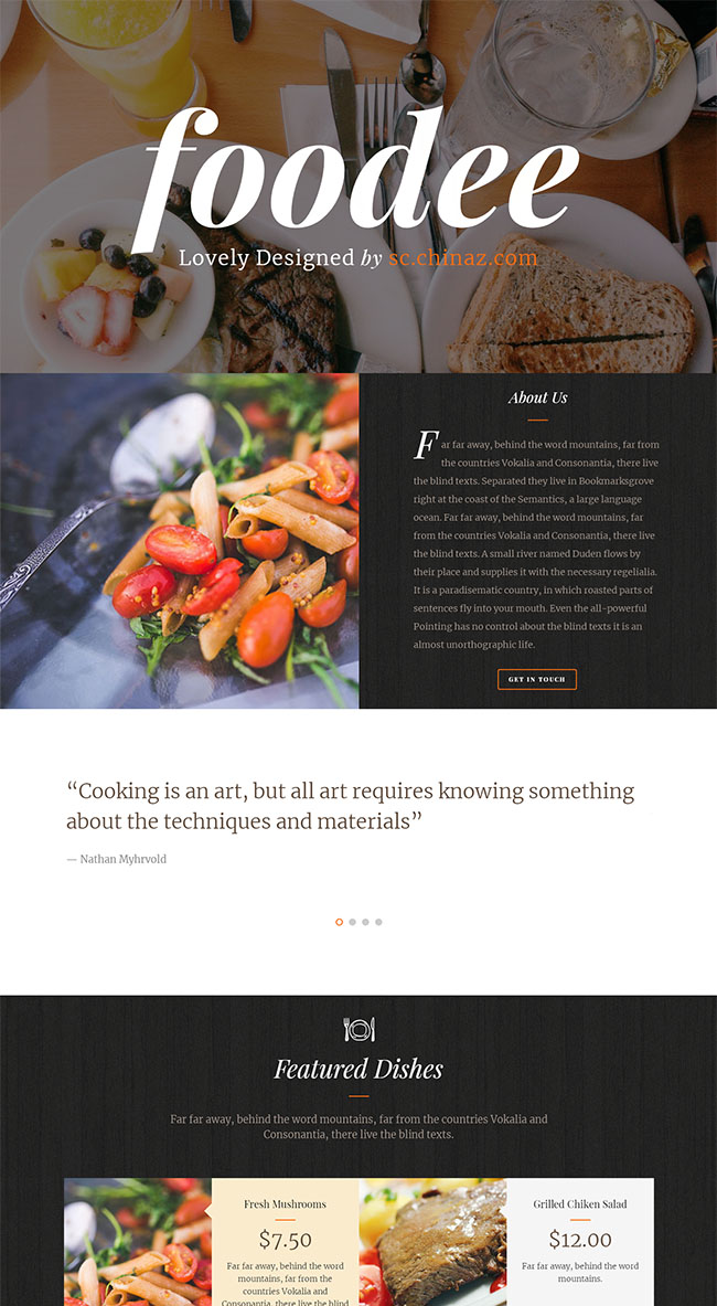 餐饮外卖O2O企业网站模板(图1)