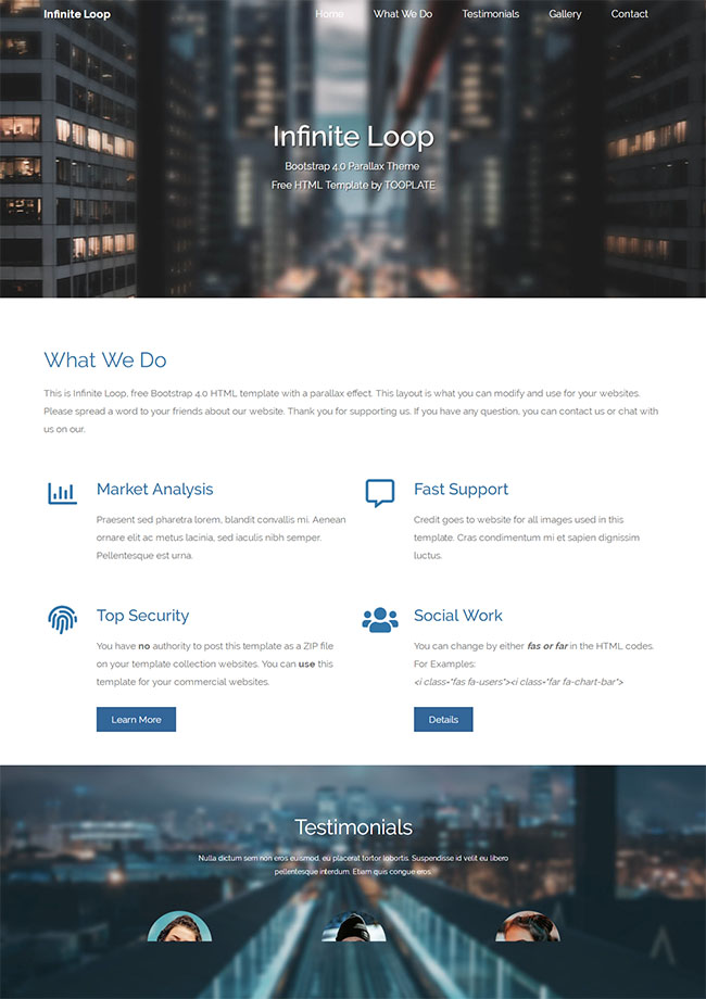 宽屏视差效果Bootstrap模板(图1)