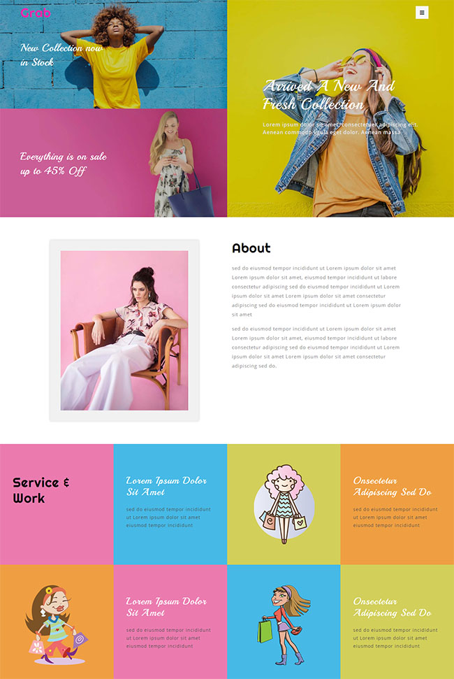 时尚服装展示网站模板(图1)