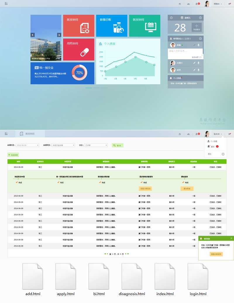 医院协同办公OA平台管理后台模板(图1)