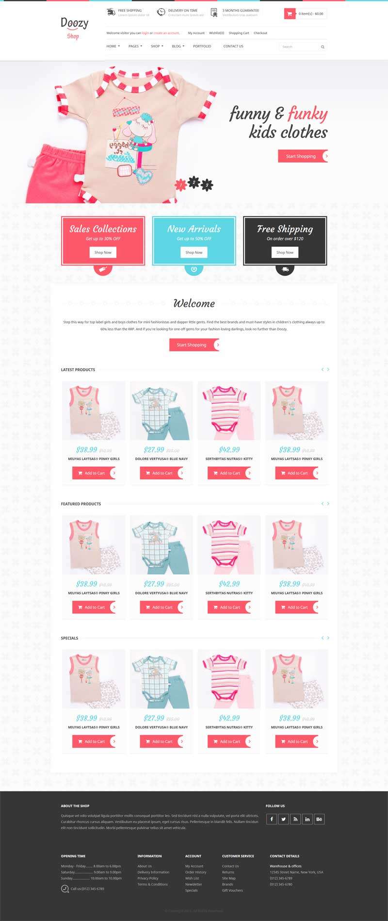 卡通的儿童服饰淘宝店铺商城模板(图1)