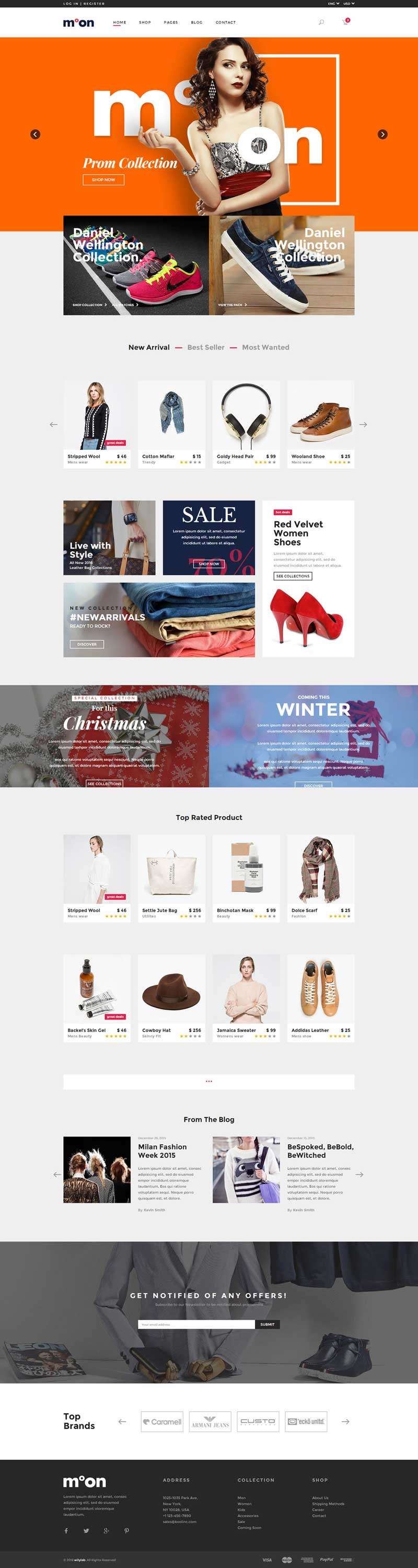 大气的女性品牌服装商城响应式模板(图1)