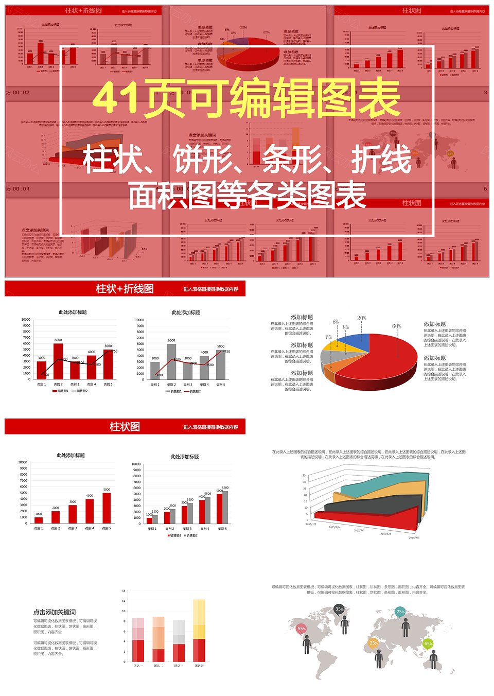 财务分析数据统计销售总结报告图表PPT模板(图1)