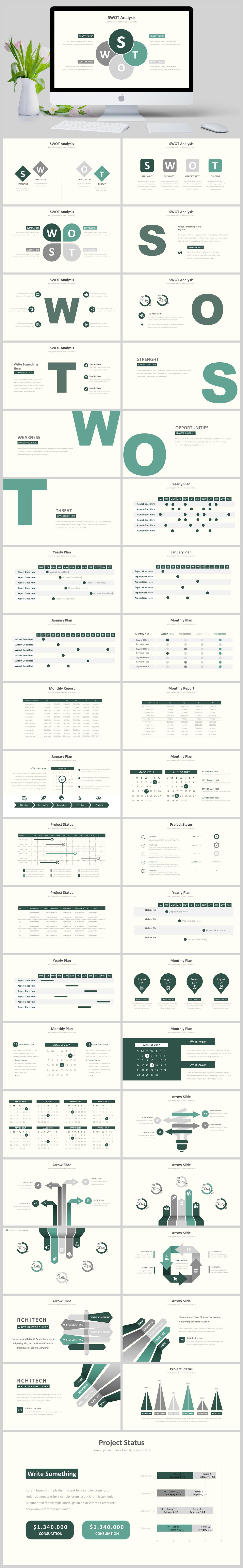 SWOT信息可视化PPT图表(图1)