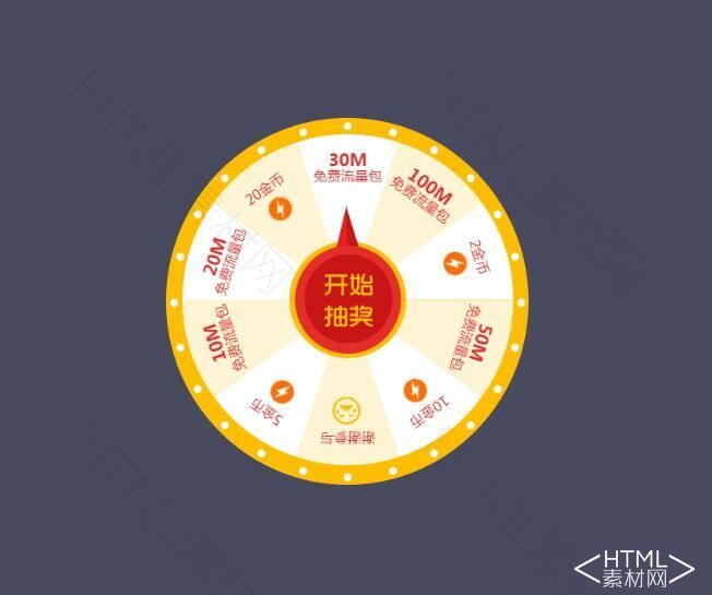 HTML5手机转盘抽奖特效代码- HTML素材网