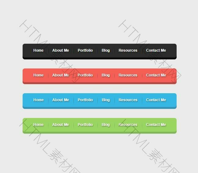 纯CSS3制作立体导航栏样式代码(图1)