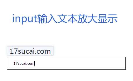 jQuery input文本框输入文字放大显示效果