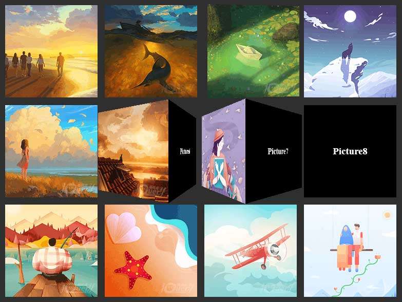 jQuery css3悬停图片3D翻转效果代码(图1)