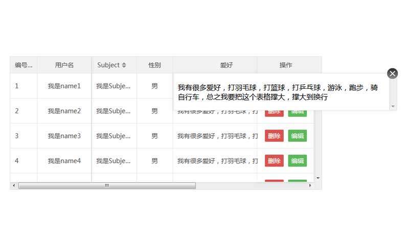 表格锁定头和列中间内容展示(图1)