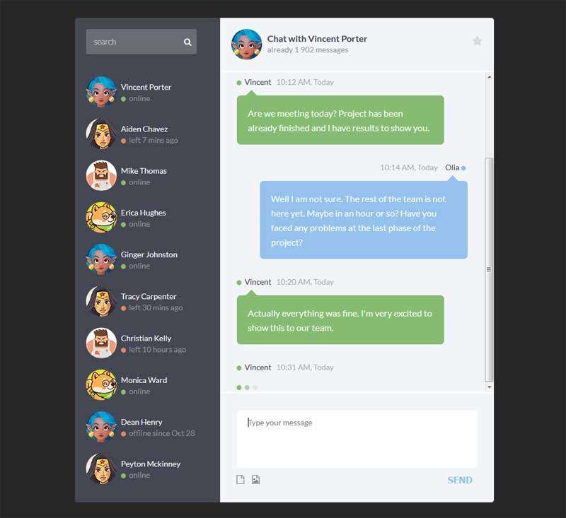 网页好友在线聊天界面ui特效(图1)
