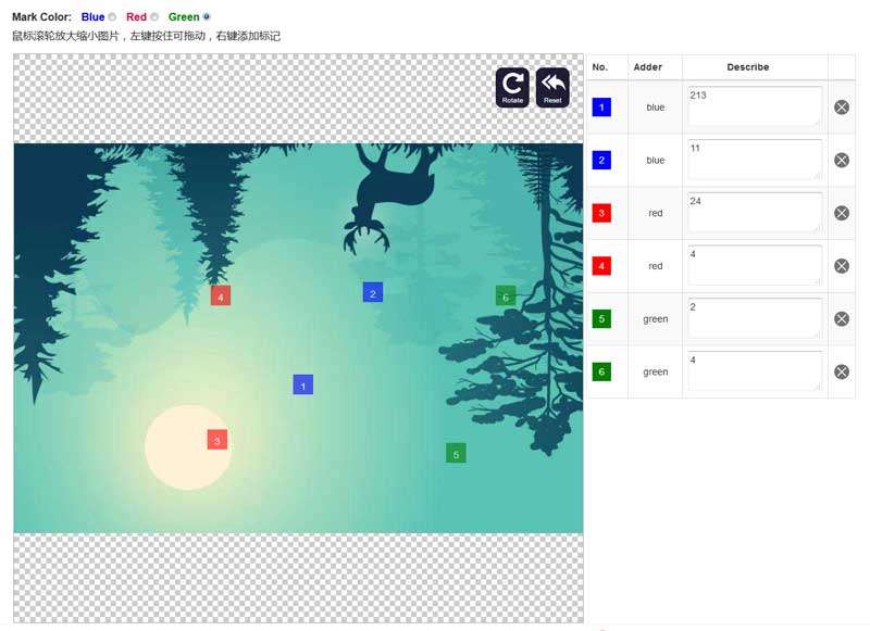 jQuery图片拖动旋转放大缩小标记代码(图1)