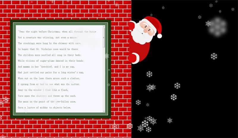 jQuery css3下着雪花的圣诞老人滑动面板(图1)