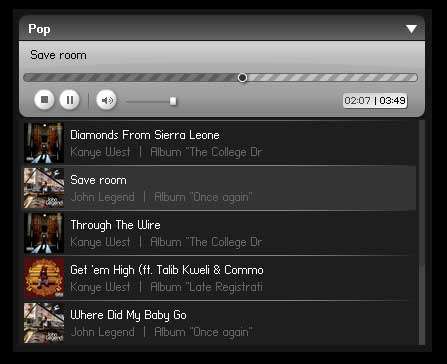 漂亮黑色背景flash MP3音乐播放器代码(图1)