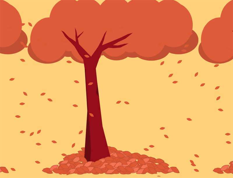 html5 canvas秋天树叶飘落动画特效(图1)