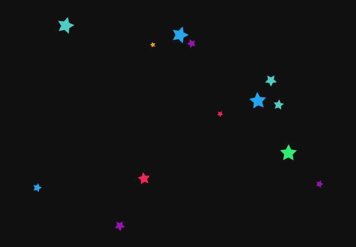 canvas彩色五角星背景动画特效(图1)