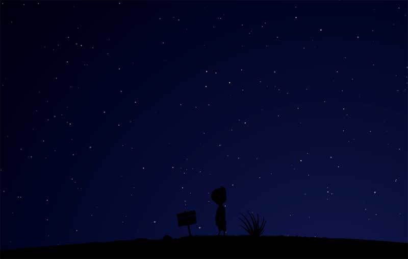 html5 svg夜空下流星动画场景特效(图1)