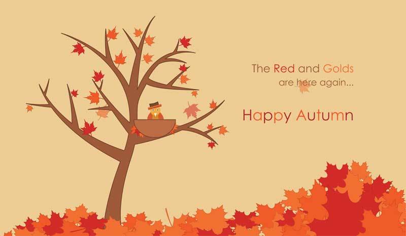 html5秋天落叶插画svg特效(图1)