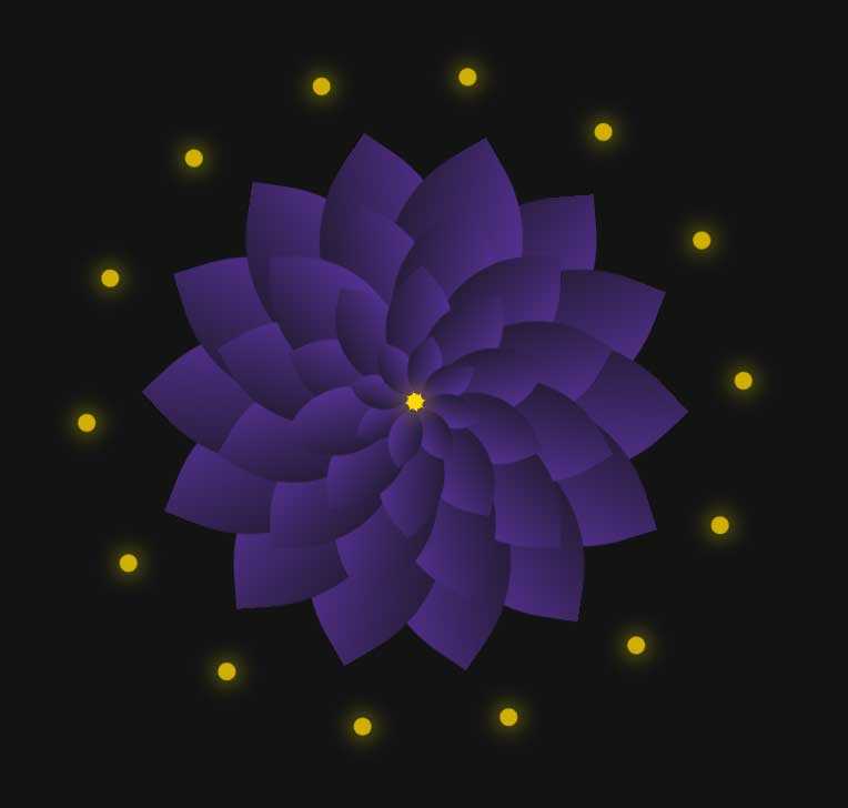 css3绘制紫色的花瓣动画特效(图1)