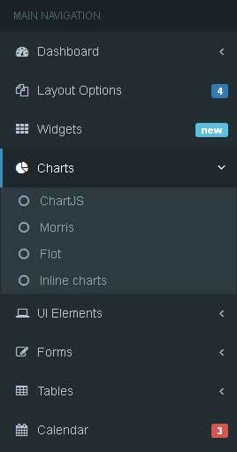 jQuery适用于后台网站侧边多级下拉导航菜单(图1)