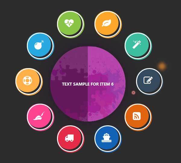 jQuery圆形的图标菜单旋转轮播代码(图1) jQuery圆形的图标菜单旋转轮播代码(图1)