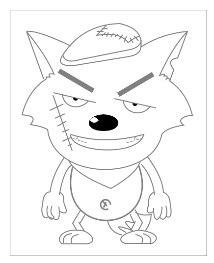 html5 canvas绘制灰太狼图形代码(图1)