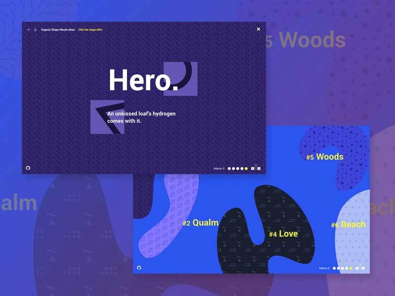 html5创意的交互式svg形状背景动画特效(图1)
