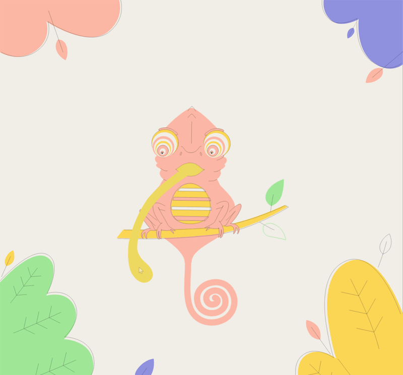 html5 svg可爱的变色龙动画特效(图1)