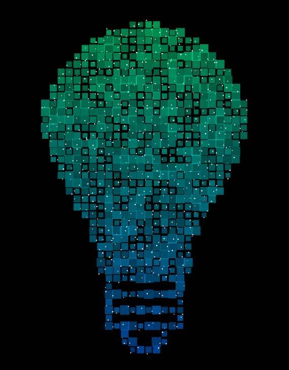 Three.js绘制像素灯泡图形特效(图1) Three.js绘制像素灯泡图形特效(图1)