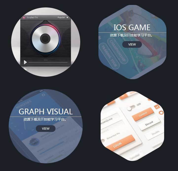 css3圆形图片悬停遮罩显示文字特效(图1)